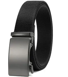 Stretch Golf Belts for Men 1 3/8inch Elastic Nylon Ratchet Belt with Easier Adjustable Buckle