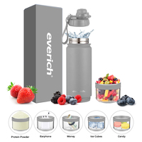 Nouvelle arrivée : Bouteille de voyage isotherme en acier inoxydable à double paroi de 32 oz avec gamelle pour animaux de compagnie (chien et chat), maintien thermique 24h