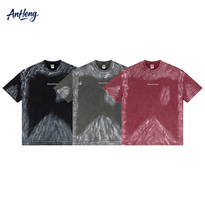 เสื้อยืดคอตตอนโอเวอร์ไซส์ 260 กรัม สำหรับผู้ชาย ลายกราฟฟิตี ลุควินเทจ สตรีทแวร์ ทรงหลวม แขนสั้น ผู้ผลิตเสื้อยืด OEM คุณภาพสูง - Product Image 1