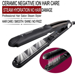 Plancha de Pelo Profesional a Vapor, Plancha de Cerámica 2 en 1, Estilizador de Salón 230 ℃   Herramienta de Calentamiento Rápido para un Cabello sin Frizz - Product Image 1