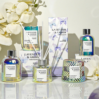 Le plus récent en gros de luxe maison fait à la main cadeau chambre arôme personnalisé holographique verre roseau diffuseur cire de soja parfumé ensemble de bougies de soja