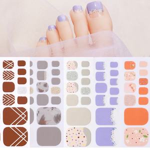 Autocollants imperméables pour <span class=keywords><strong>ongles</strong></span> d'orteil, couverture complète, autocollants adhésifs pour <span class=keywords><strong>ongles</strong></span> d'orteil, pour salon de manucure, 22 pointes/feuille - Product Image 2