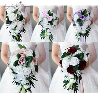 Pernikahan Bride Bouquet Bridesmaid Tangan Terikat Bunga Dekorasi Rumah Dekorasi Eropa Rose