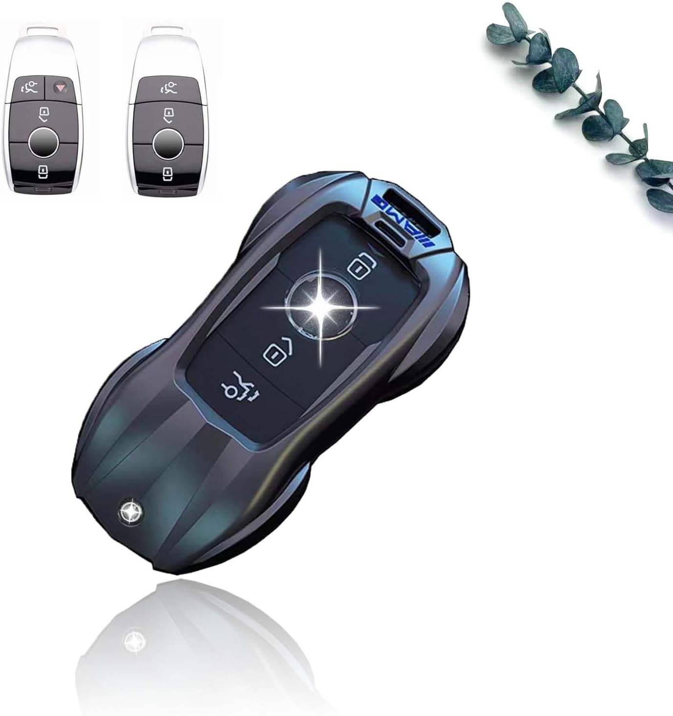 Ontto Étui En Cuir Véritable Pour Clés De Voiture Mercedes-Benz Avec