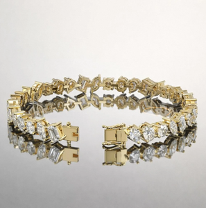 Pulsera de tenis con eslabones cubanos y diamantes de formas variadas, de latón, joyería para fiesta, micro pavé, chapada en oro rosa para hombre - Product Image 2
