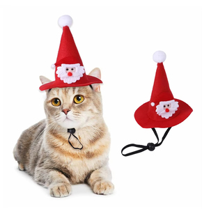 Gorro de Papá Noel para Mascotas, Divertido Gorro Navideño para Gatos y Perros - Product Image 1