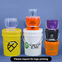 Seau en plastique de 20 litres (5 gallons) de qualité alimentaire, épaissi, avec couvercle et poignée, pour peinture et huile - Vente en gros usine