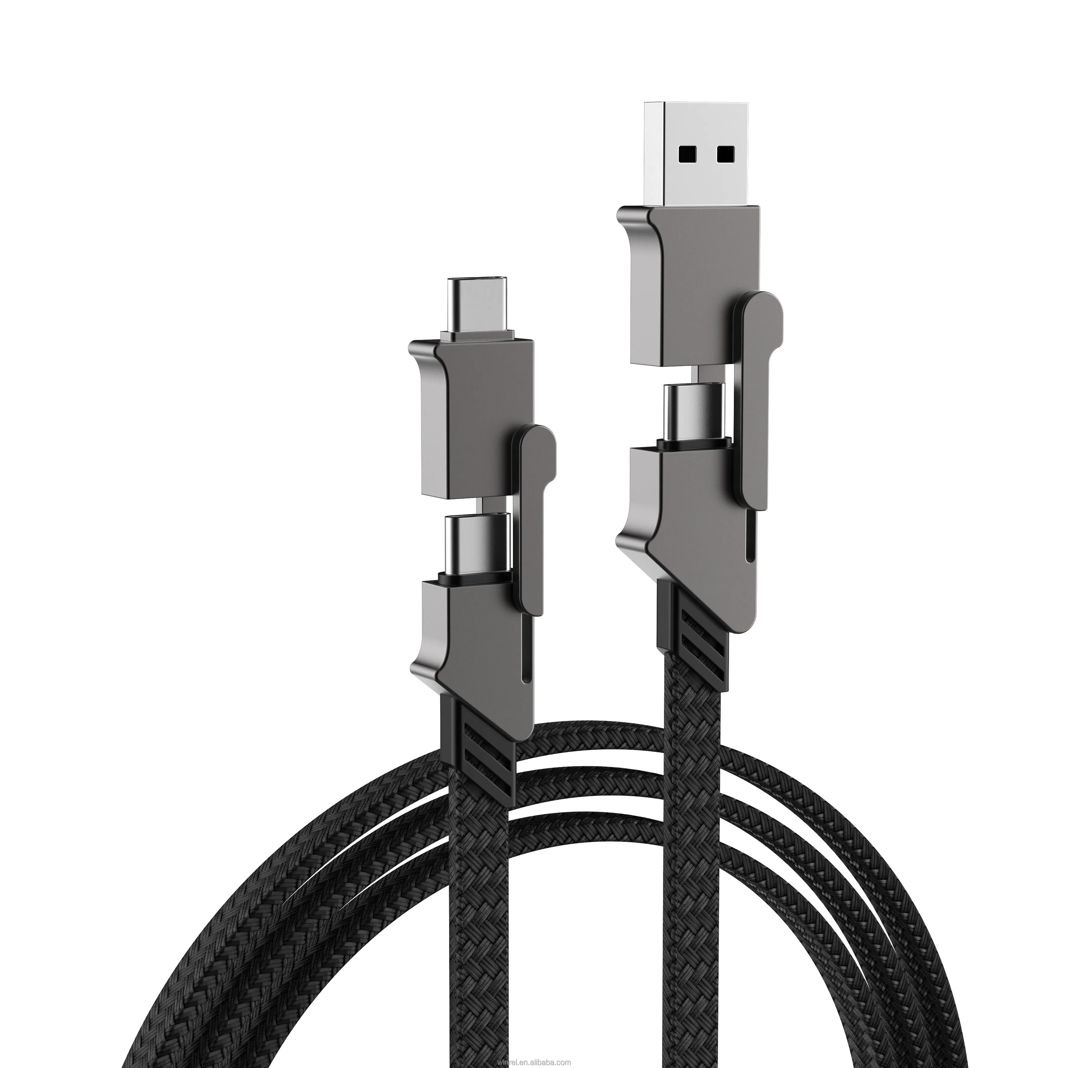 Kabel USB PD 60w ke USB c, kabel Data untuk ponsel, pengisian daya Cepat 3A 2 in 2 tipe-c ke tipe-c