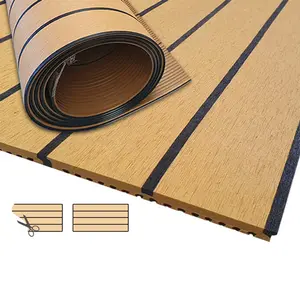 Produttori di cina resistente ai raggi UV Anti-slip pavimentazioni per Yacht tappetino in PVC composito sintetico per barche in Teak