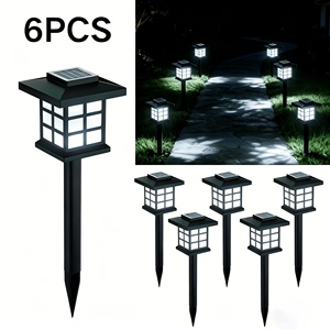 Lampes solaires LED d'extérieur pour jardin, IP44 étanches, éclairage paysager pour allée, blanc chaud, pour cour, allée, pelouse, lot de 6/12/24 - Product Image 3