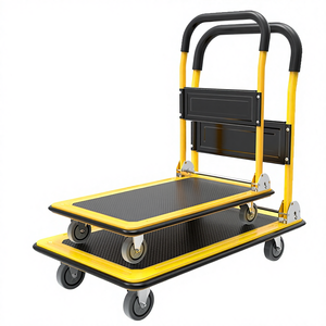 Carretilla de Plataforma Plana, Carretilla de Mano Plegable <span class=keywords><strong>para</strong></span> Oficina, Carretilla de Metal Ligera de Cuatro Ruedas, Carretilla Pequeña - Product Image 2