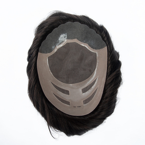 ทูเป้ผมแท้คุณภาพดีที่สุดจากอินเดีย ขนาด 7x9 นิ้ว สำหรับผู้ชาย ดูเป็นธรรมชาติ ฐานโมโนพร้อม PU รอบด้าน และลูกไม้ด้านหน้า - Product Image 2