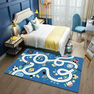 Meilleure vente en gros tapis facilement lavables tapis maison chambre drôle jeu tapis de sol pour enfants