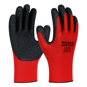 Gants de travail en caoutchouc Works Grip-Pro L528, taille 8, antidérapants, durables, gants de sécurité pour la construction - Product Image 1