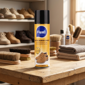 Spray para el Cuidado de Zapatos Flexicare Cinnamon Suede Nubuck, Limpiador y Abrillantador de Zapatos Portátil de 250 ml con Cepillo Aplicador Eficaz - Product Image 2