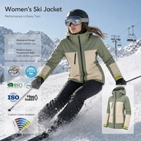 Veste de ski isolante 3-en-1 pour femme, imperméable, avec coque recyclée et capuche réglable pour casque, fabrication sous marque privée