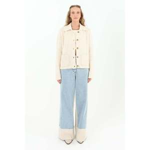 Women's Knitted <b>Cardigan</b> Three Quarter Sleeve <b>Buttoned</b> Casual Style Anthracite Color Anti Pilling Feature - Product Image 5