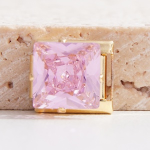 Trendy Italian Charm <b>Bracelet</b> with <b>Crystal</b> and Rhinestone Gold Plated Unisex Gift - Product Image 4