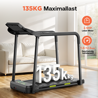 Tapis roulant, capacité de charge 120 kg, poids net 30 kg, dimensions 1355x650x1100 mm, 12 programmes prédéfinis, écran LED, structure en acier, machine de marche d'intérieur pour la maison