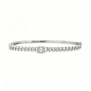 18K Gold Emerald Cut Lab Created Diamond Tennis <b>Bracelet</b> EF VVS VS CVD Diamond Fine Jewelry for Women - Product Image 3