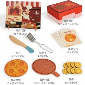 Jeu de cartes éducatives à associer avec four à pâtisserie, jouet en bois Montessori pour faire semblant de cuisiner des pizzas, pour les enfants de 3 ans et plus - Product Image 4