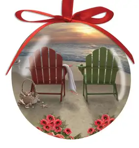 Strand Mand Van Schelpen Hoogglans Hars Kerst Ornament Ballen