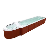 Piscine extérieure sans fin de 11,8 m avec spa de massage autoportant en acrylique, modèle BG-6617, fabriquée en Chine
