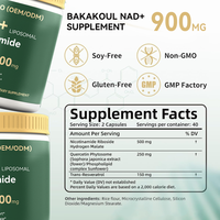 LIFEWORTH OEM Liposomal Nicotinamide Riboside 900mg NAD + Supplément Quercétine Resvératrol Gestion de l'énergie pour Adultes Hommes Femmes