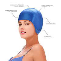Bonnet de bain en silicone imperméable avec logo imprimé, protection auditive, couleur unie, matière recyclée OEM