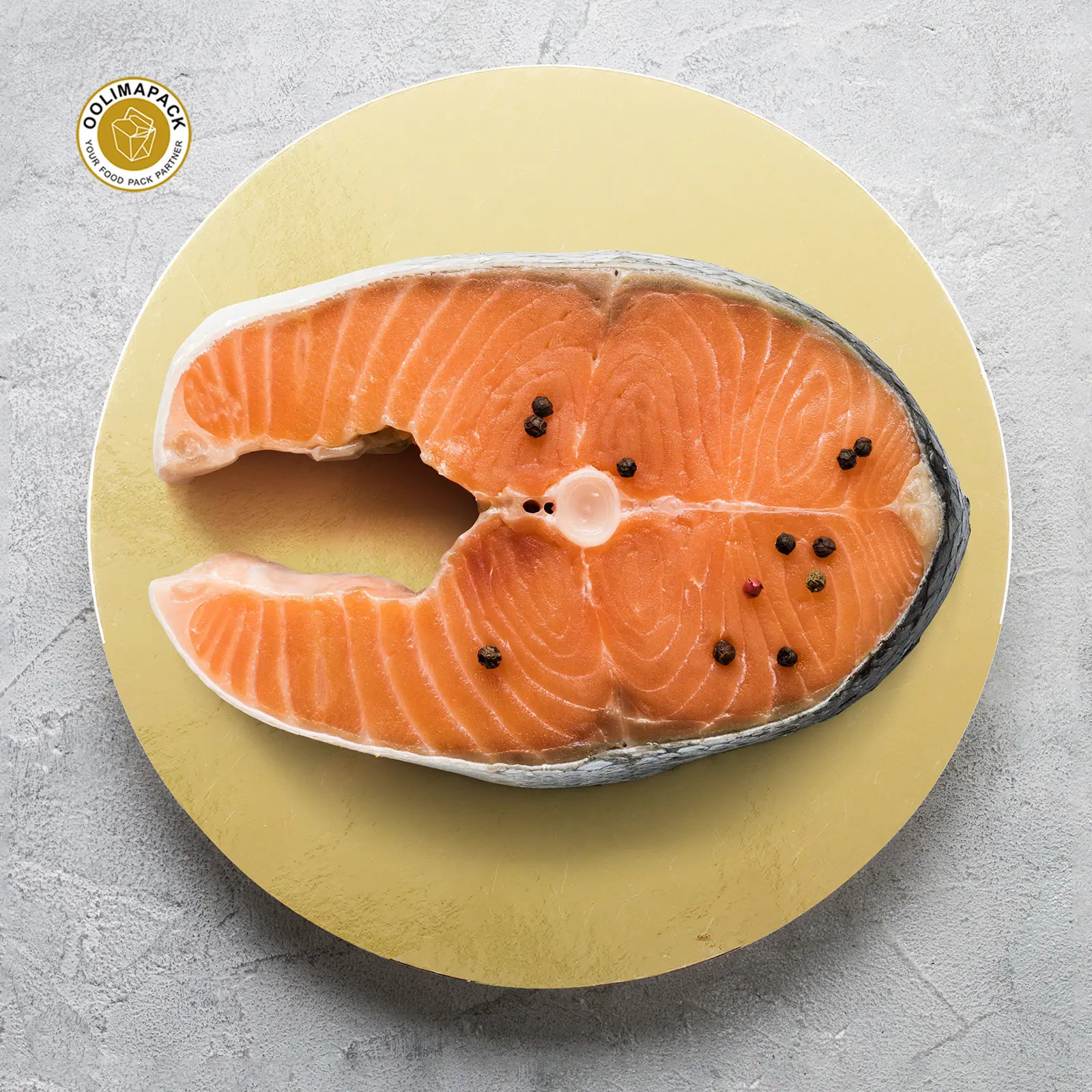 Placa de salmão cinza para bolos circulares de supermercado OOLIMA Personalização Papelão