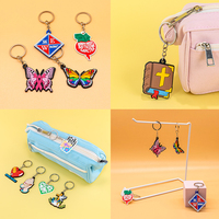 2025 une pièce 2D caoutchouc chrétien logo breloques personnalisées Souvenirs cadeau porte-clés anneau dessin animé accessoires pour porte-clés