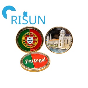 Pièces de monnaie portugaises européennes personnalisées en métal émaillé 3D, souvenirs royaux de la base aérienne de Lajes, Portugal, pour la vente en gros - Product Image 3