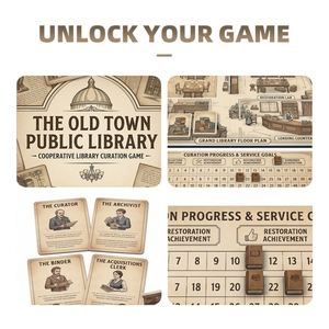 Old Town Public Library Co-op Educational Family Fun <b>Cardboard</b> Carrom Board Table Game with Full Color Printing Square Corners - Product Image 3