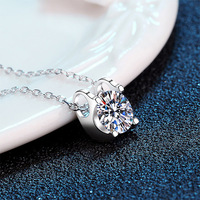 Collier en argent sterling S925 avec pendentif tête de vache en moissanite, de qualité et à prix avantageux, style luxe léger et classique