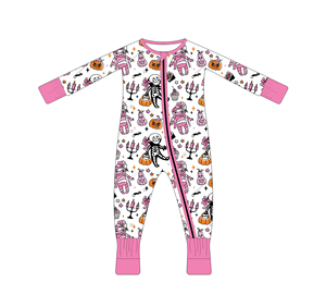 Tutina per Neonati in Bambù con Cerniera, Pigiama di Halloween con Motivo Ragno e Ragnatela - Product Image 1