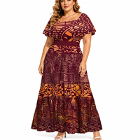 Nouvelle Collection Été 2026 – Robe Décontractée Imprimée Tie-Dye pour Femme, Style Polynésien Samoan, Col Rond, Prix Bas, Service OEM