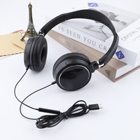 Top vente Type C USB-C 3.5mm-jack étudiant sur l'oreille IPX-3 étanche filaire casque Oem casque sport voyage téléphone portable