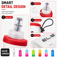 Bouteille d'eau souple en silicone pliable avec valve à morsure, portable, pour la course à pied et le cyclisme