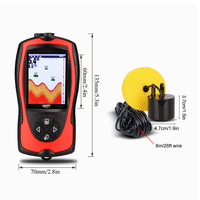 Sonar portable, détecteur de poissons, sondeur de profondeur étanche, détecteur de sonar sans fil pour la pêche sur glace, la pêche en bateau