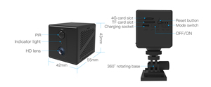 Vstarcam CB75热卖PIR检测低功耗迷你小凸轮无线4g迷你电池室内摄像机 - Product Image 6
