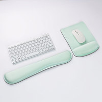 Tapis de souris ergonomique avec repose-poignet, repose-poignet confortable pour clavier, repose-poignet en mousse à mémoire de forme pour clavier d'ordinateur, ensemble de tapis de souris
