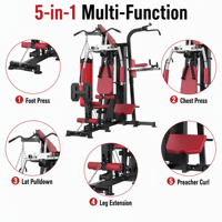 Nouvelle Station de Musculation Multifonctionnelle 2026 pour la Maison – Équipement de Fitness Complet pour Entraînement Complet et Exercice en Groupe (3 Personnes)