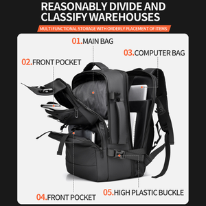 WEIXIER Herren erweiterbarer Geschäfts reise rucksack, 25L-36L große Kapazität, <span class=keywords><strong>Laptop</strong></span>-Schulter tasche mit mehreren Fächern für Herren - Product Image 3