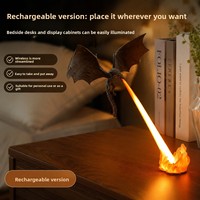 Lampe Dragon Souffleur de Feu en TPE Imprimé en 3D, Veilleuse Volante, Design Moderne Fantastique, Ornement de Bureau pour Chambre et Bureau