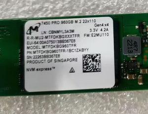 Micron 7450PRO 960G M.2 22110 NVME หมายเลขชิ้นส่วน MTFDKBG960TFR-1BC1ZABYY ของใหม่ มีสินค้าในสต็อก - Product Image 2