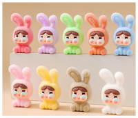 Miniature de mode en flocage coloré, figurine 3D miniature de bébé qui pleure, breloque lapin pour fille, pour enfants, jouet de sac surprise porte-bonheur