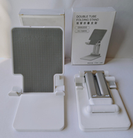 Support de bureau pliable et réglable en plastique de bonne qualité à double tube pour téléphone portable et tablette