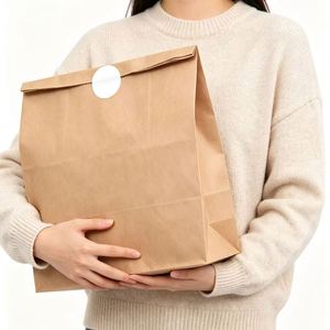 Bolsa de Papel Kraft Biodegradable de Grado Alimenticio, Resistente al Aceite, con Impresión de Logotipo Personalizado, Embalaje Desechable para Pan y Pastelería al por Mayor - Product Image 1