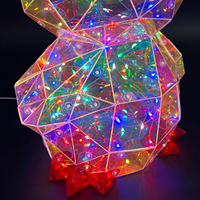 Figurine de poule LED lumineuse en PET écologique, irisée, alimentée par USB, thème ferme, poule de Pâques pour décoration moderne