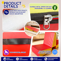 Alfombra Triangular Plegable y Suave para Niños, Duradera y Ligera, 3 Tamaños Opcionales, Alfombra de Juego para Escalar y Deslizarse en Interiores